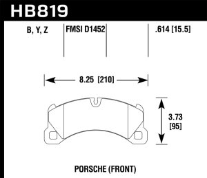Porsche Cayenne Brake Pads - Front - Hawk Performance - HPS 5.0 - `11-`13